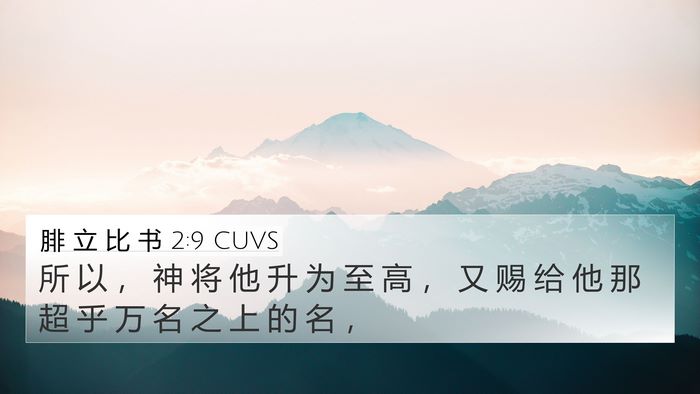 腓 立 比 书 2:9 CUVS Bible Verse Image