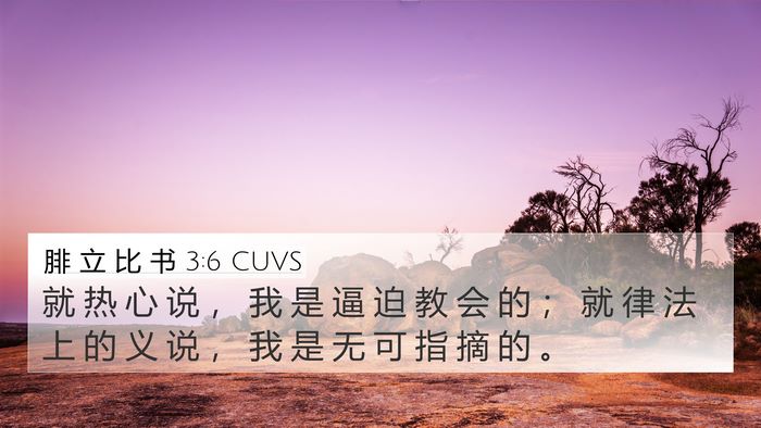 腓 立 比 书 3:6 CUVS Bible Verse Image