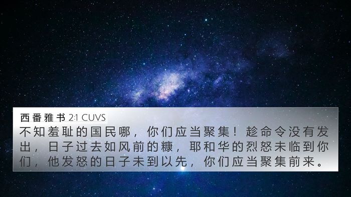 西 番 雅 书 2:1 CUVS Bible Verse Image