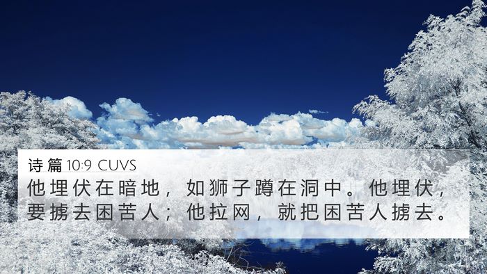 诗 篇 10:9 CUVS Bible Verse Image
