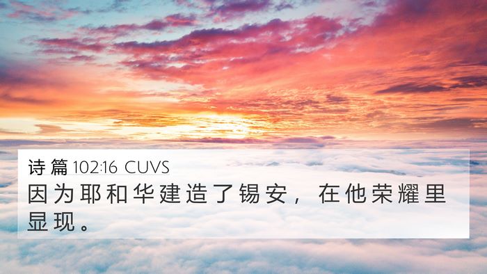 诗 篇 102:16 CUVS Bible Verse Image
