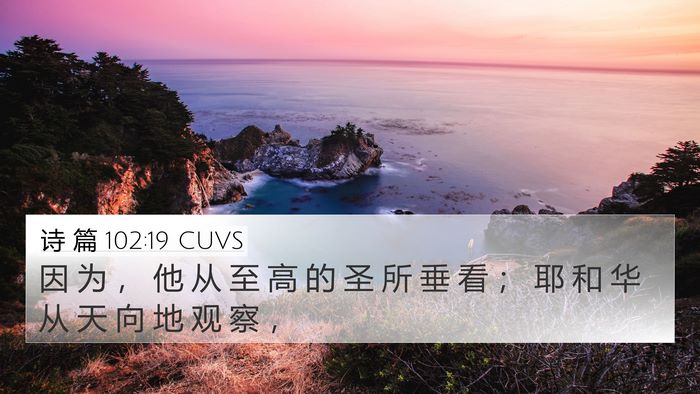 诗 篇 102:19 CUVS Bible Verse Image