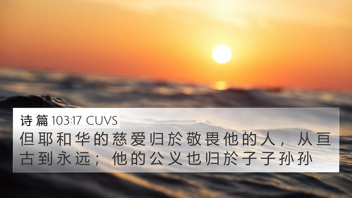 诗 篇 103:17 CUVS Bible Verse Image