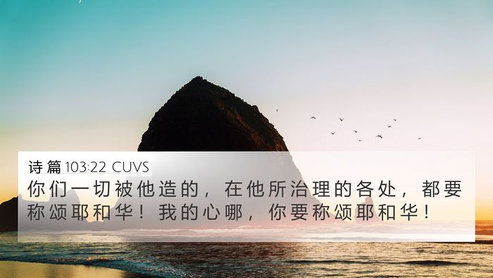 诗 篇 103:22 CUVS Bible Verse Image
