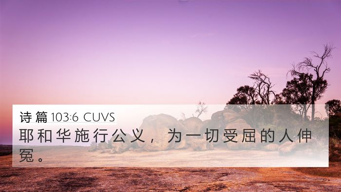 诗 篇 103:6 CUVS Bible Verse Image