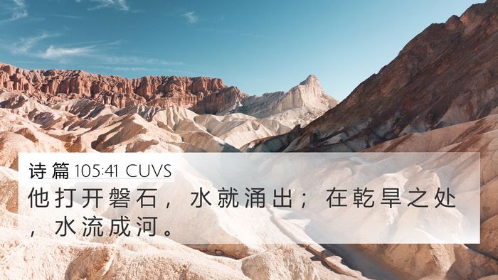 诗 篇 105:41 CUVS Bible Verse Image