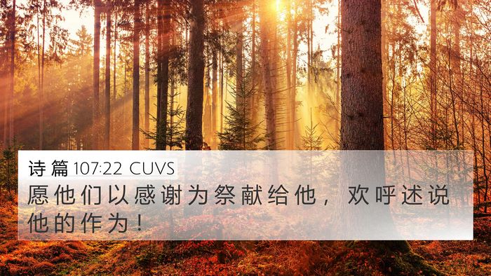 诗 篇 107:22 CUVS Bible Verse Image