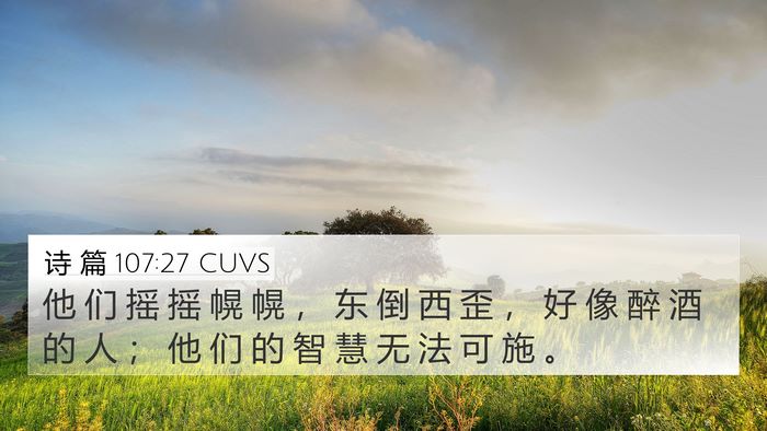 诗 篇 107:27 CUVS Bible Verse Image