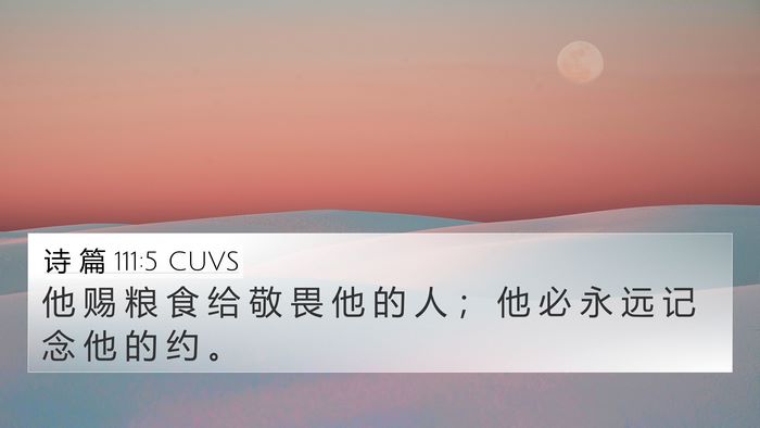 诗 篇 111:5 CUVS Bible Verse Image