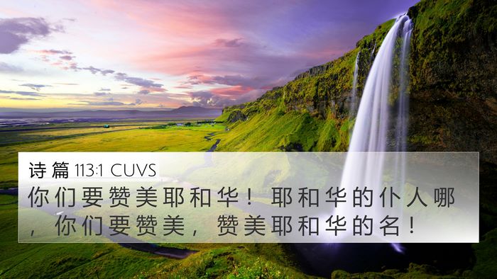 诗 篇 113:1 CUVS 4K Wallpaper - 你 们 要 赞 美 耶 和 华 ！ 耶 和 华 - 4K Wallpaper Bible Verse