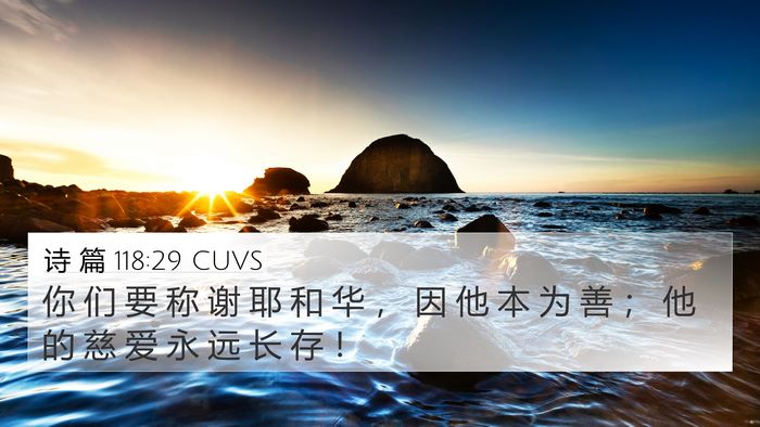 诗 篇 118:29 CUVS Bible Verse Image