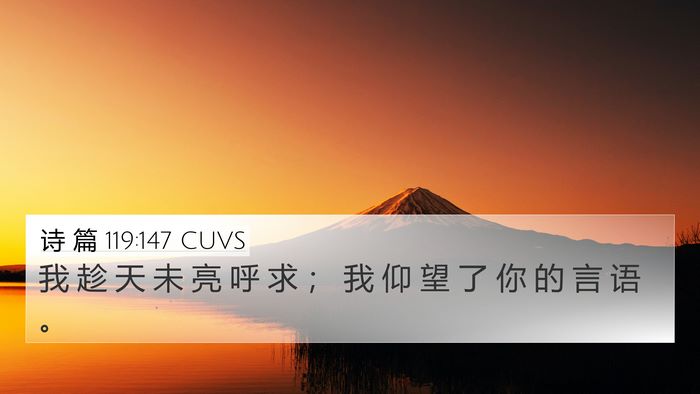 诗 篇 119:147 CUVS Bible Verse Image