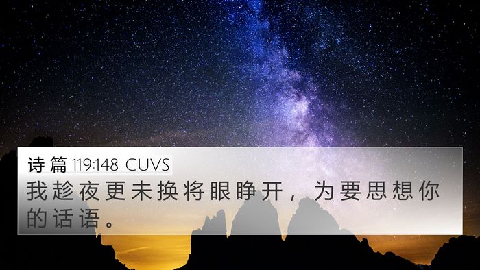 诗 篇 119:148 CUVS Bible Verse Image