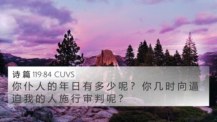 诗 篇 119:84 CUVS Bible Verse Image