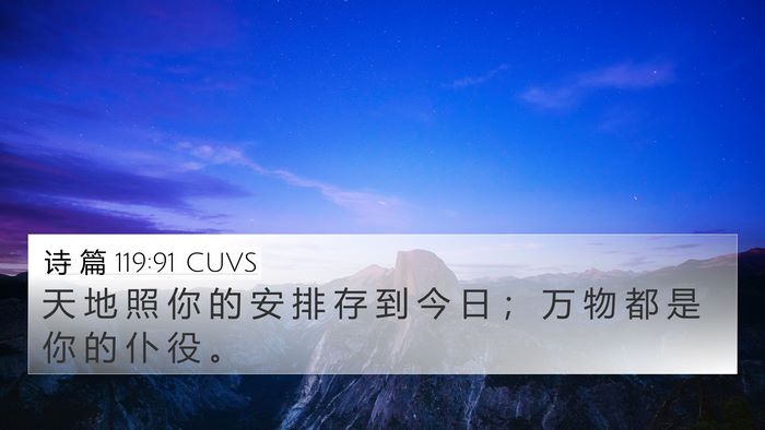 诗 篇 119:91 CUVS Bible Verse Image