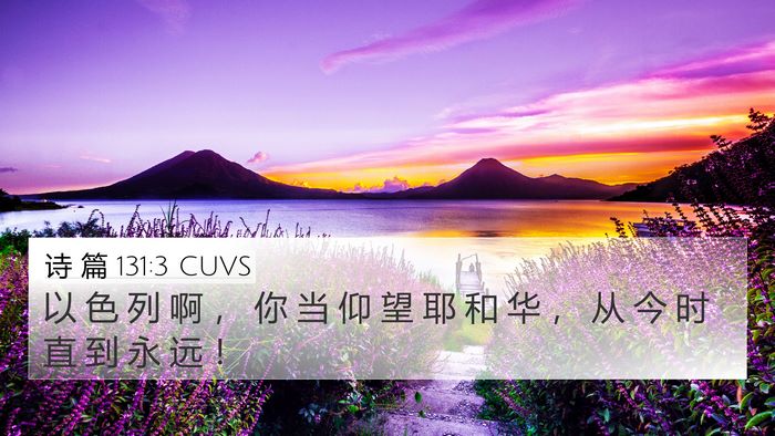 诗 篇 131:3 CUVS 4K Wallpaper - 以 色 列 啊 ， 你 当 仰 望 耶 和 华 - 4K Wallpaper Bible Verse