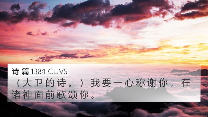 诗 篇 138:1 CUVS Bible Verse Image