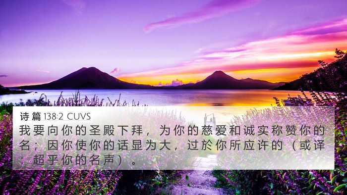 诗 篇 138:2 CUVS Bible Verse Image