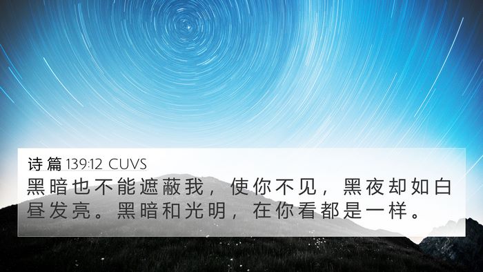 诗 篇 139:12 CUVS Bible Verse Image