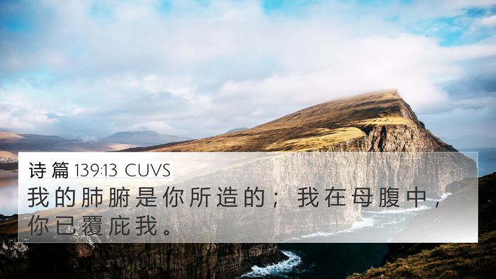 诗 篇 139:13 CUVS Bible Verse Image