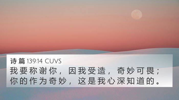 诗 篇 139:14 CUVS Bible Verse Image