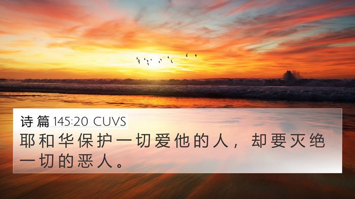 诗 篇 145:20 CUVS Bible Verse Image