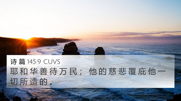 诗 篇 145:9 CUVS Bible Verse Image