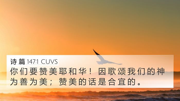 诗 篇 147:1 CUVS Bible Verse Image