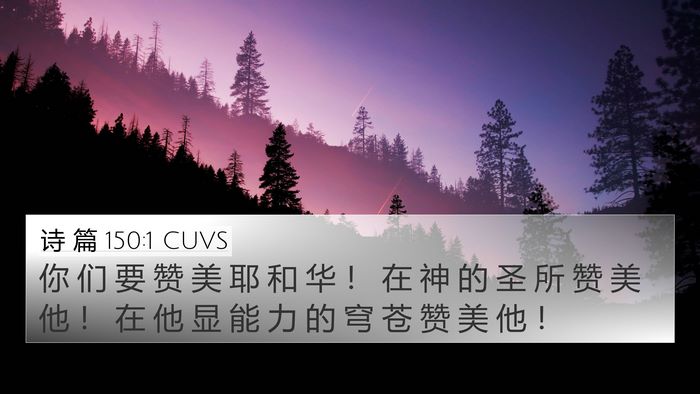 诗 篇 150:1 CUVS Bible Verse Image