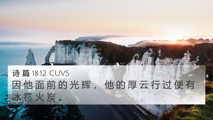 诗 篇 18:12 CUVS Bible Verse Image