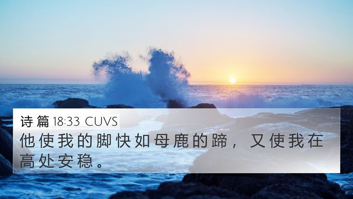 诗 篇 18:33 CUVS Bible Verse Image
