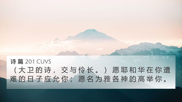 诗 篇 20:1 CUVS Bible Verse Image