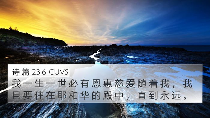 诗 篇 23:6 CUVS Bible Verse Image