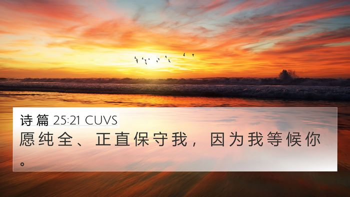 诗 篇 25:21 CUVS Bible Verse Image