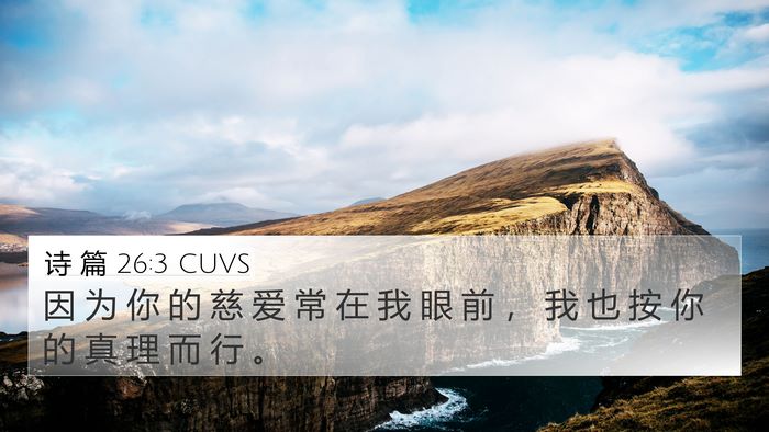 诗 篇 26:3 CUVS Bible Verse Image