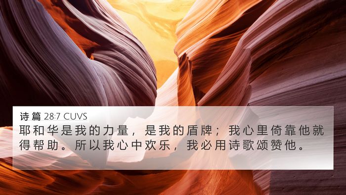 诗 篇 28:7 CUVS Bible Verse Image