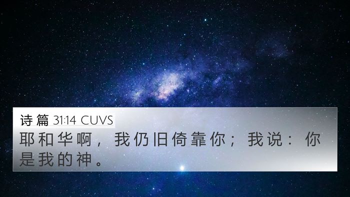 诗 篇 31:14 CUVS 4K Wallpaper - 耶 和 华 啊 ， 我 仍 旧 倚 靠 你 ； - 4K Wallpaper Bible Verse