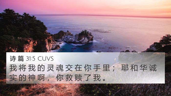 诗 篇 31:5 CUVS Bible Verse Image