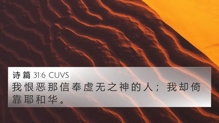 诗 篇 31:6 CUVS Bible Verse Image