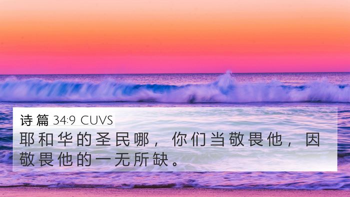 诗 篇 34:9 CUVS Bible Verse Image