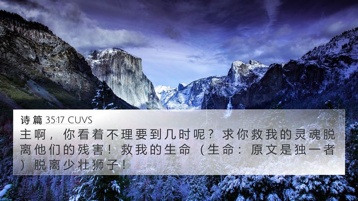 诗 篇 35:17 CUVS Bible Verse Image