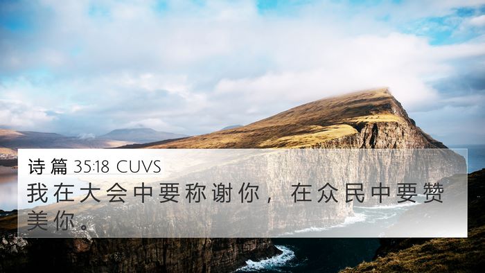 诗 篇 35:18 CUVS Bible Verse Image