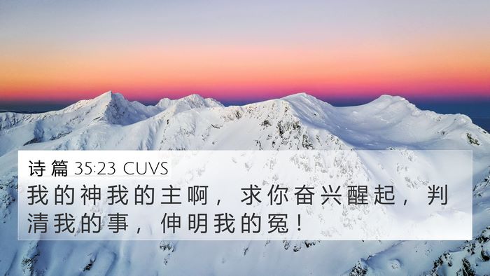 诗 篇 35:23 CUVS Bible Verse Image