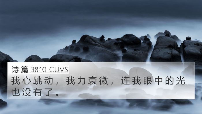 诗 篇 38:10 CUVS 4K Wallpaper - 我 心 跳 动 ， 我 力 衰 微 ， 连 我 - 4K Wallpaper Bible Verse