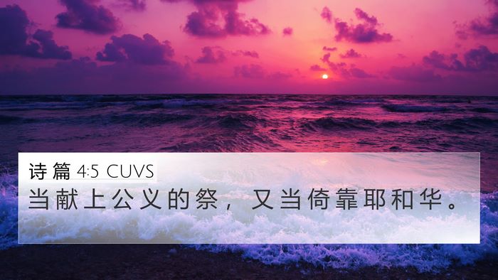 诗 篇 4:5 CUVS Bible Verse Image