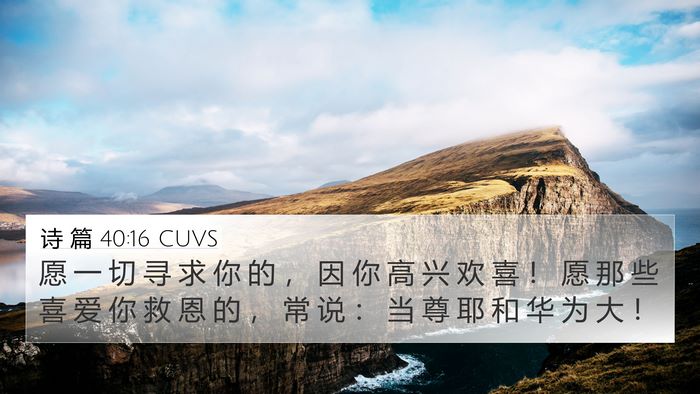 诗 篇 40:16 CUVS Bible Verse Image