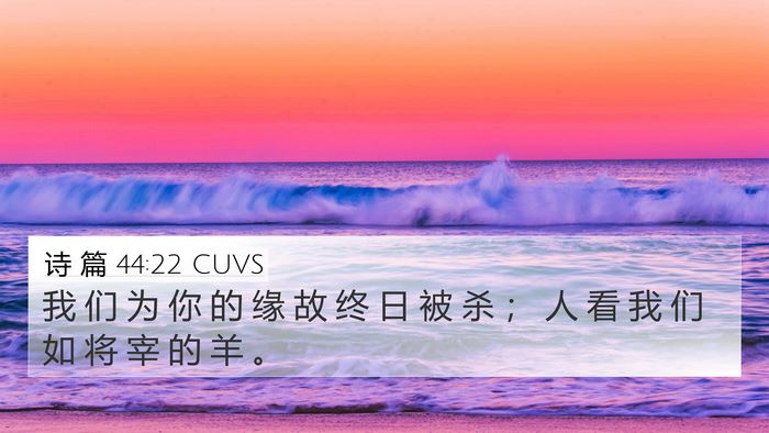 诗 篇 44:22 CUVS Bible Verse Image