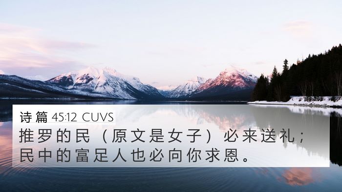 诗 篇 45:12 CUVS Bible Verse Image