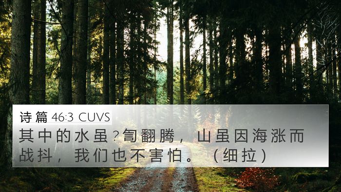 诗 篇 46:3 CUVS 4K Wallpaper - 其 中 的 水 虽 ? 訇 翻 腾 ， 山 虽 因 - 4K Wallpaper Bible Verse