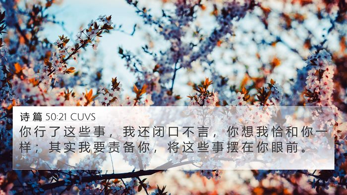 诗 篇 50:21 CUVS Bible Verse Image